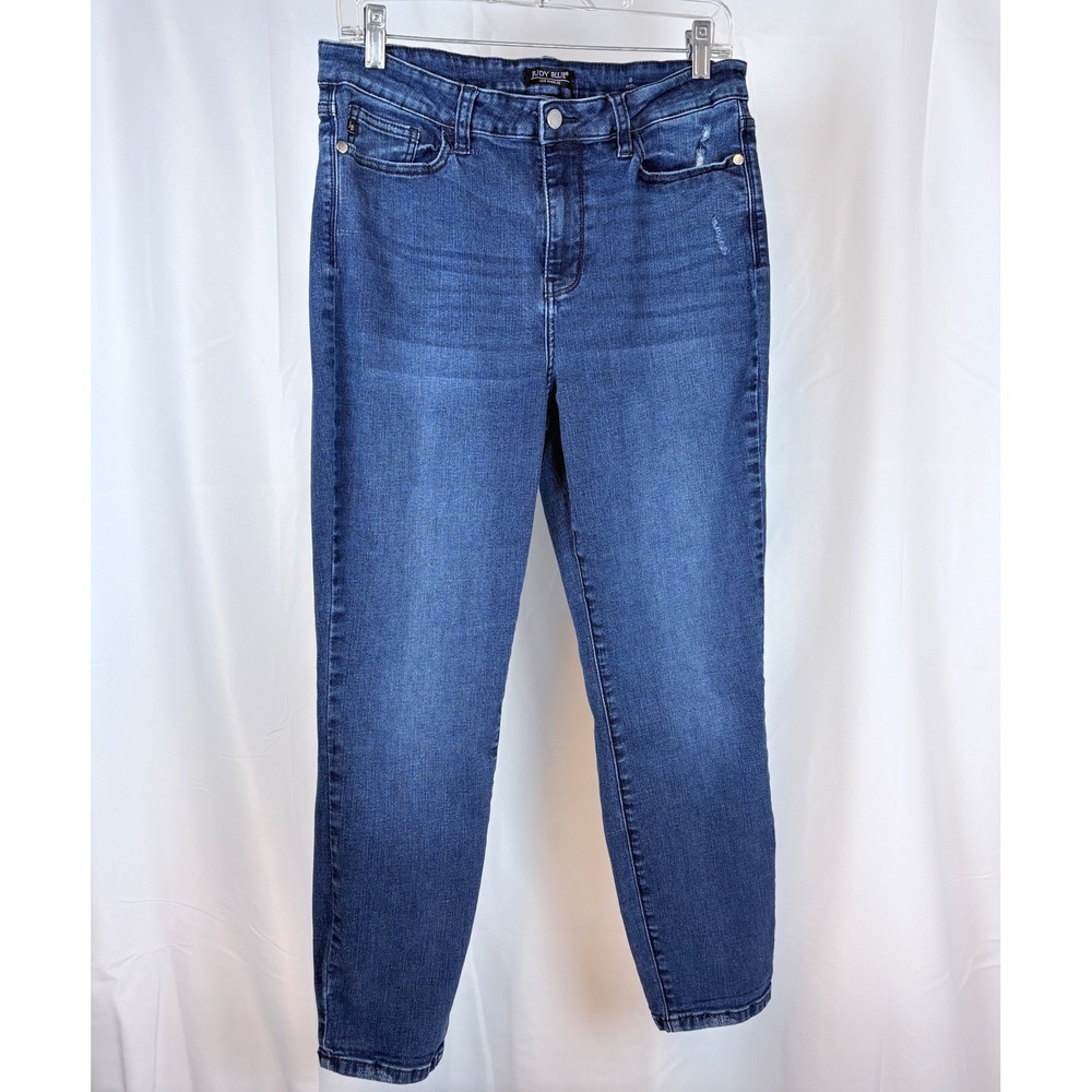 Judy Blue High Rise Distressed Skinny Jeans Dark Wash JB8114DK Size 11 / 30